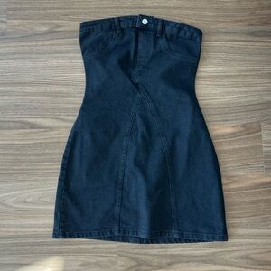 Black Mini Denim Dress